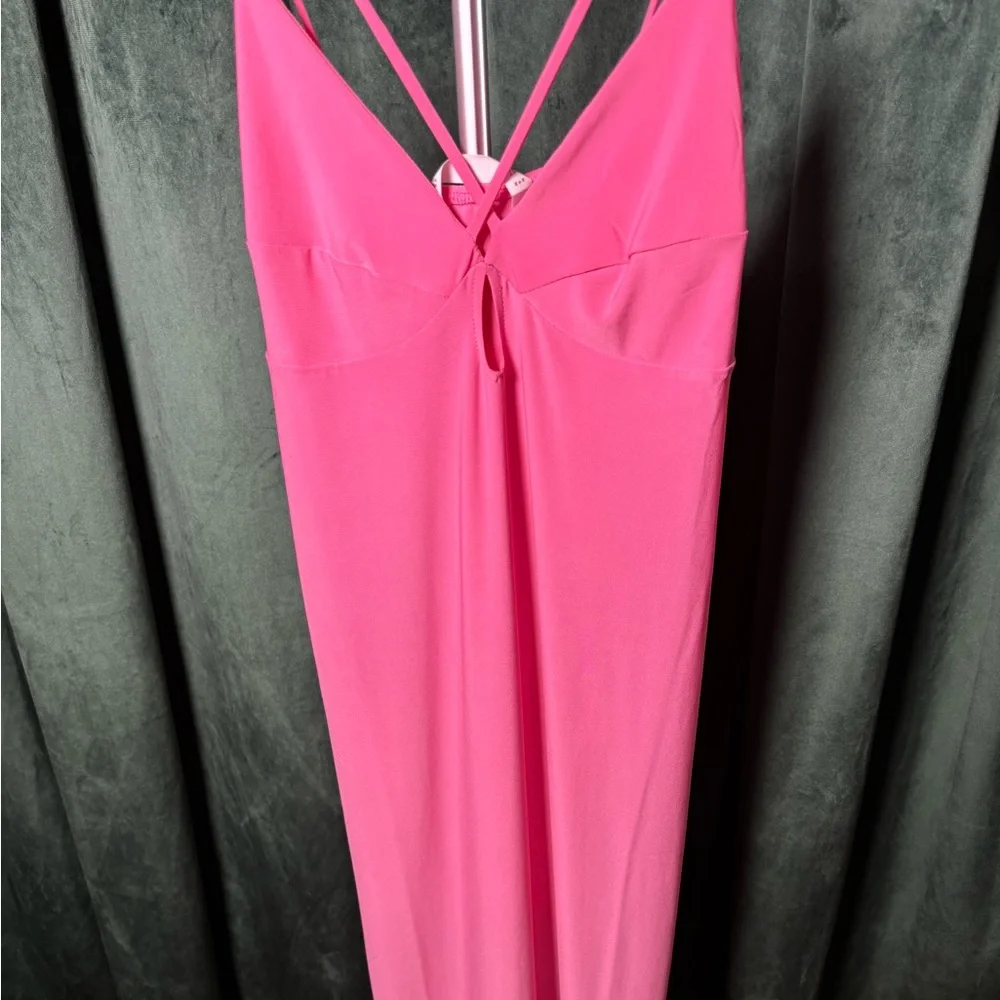 Mango Bright Pink Double-Strap Slip Dress - Picture 3 of 8